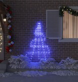 VidaXL LED Kerstboom met 112 LED met grondpennen Blauw 182 cm Metaal