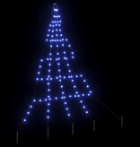 VidaXL LED Kerstboom met 112 LED met grondpennen Blauw 182 cm Metaal