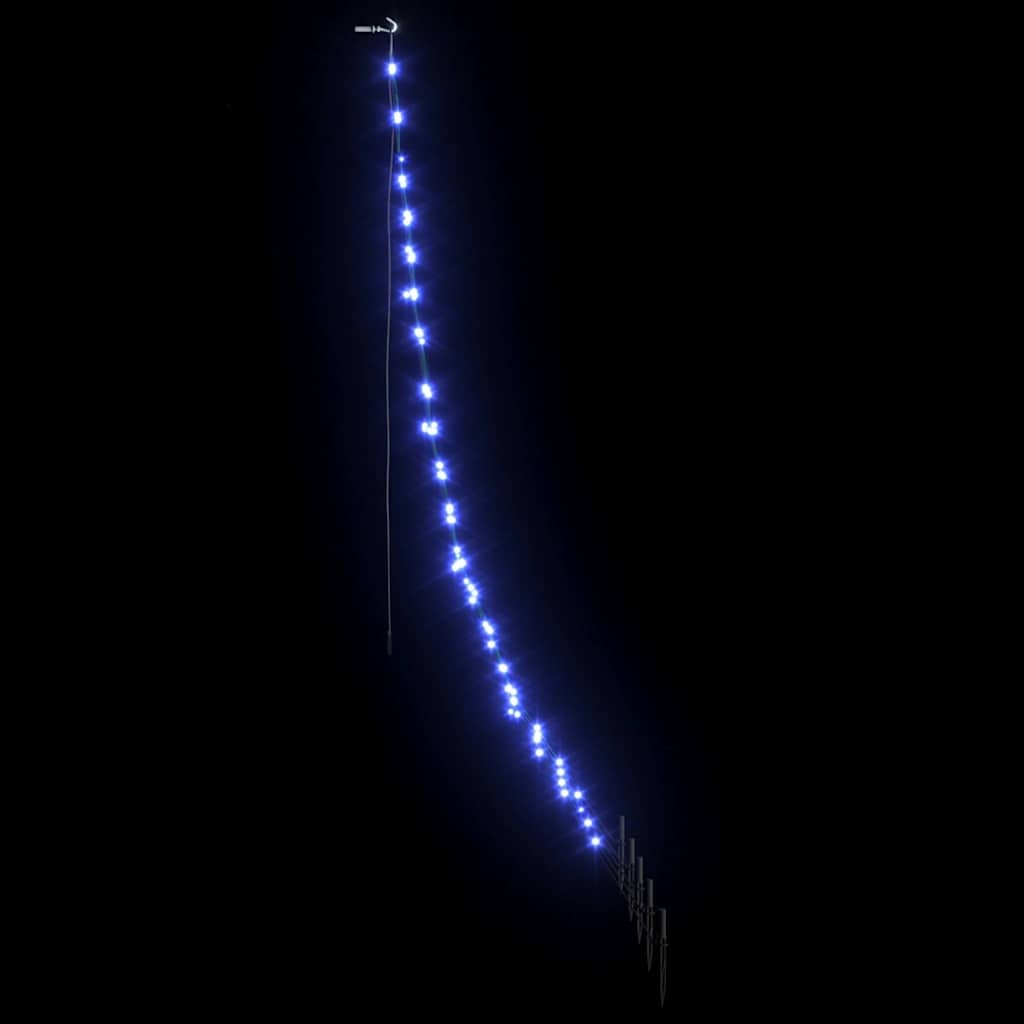 VidaXL LED Kerstboom met 112 LED met grondpennen Blauw 182 cm Metaal