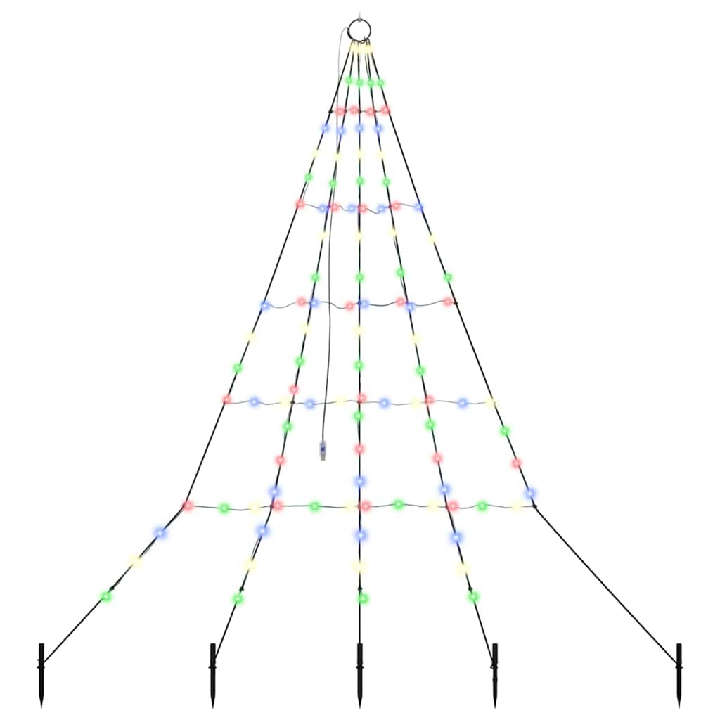 VidaXL LED Kerstboom met 112 LED Multikleur 182 cm Metaal