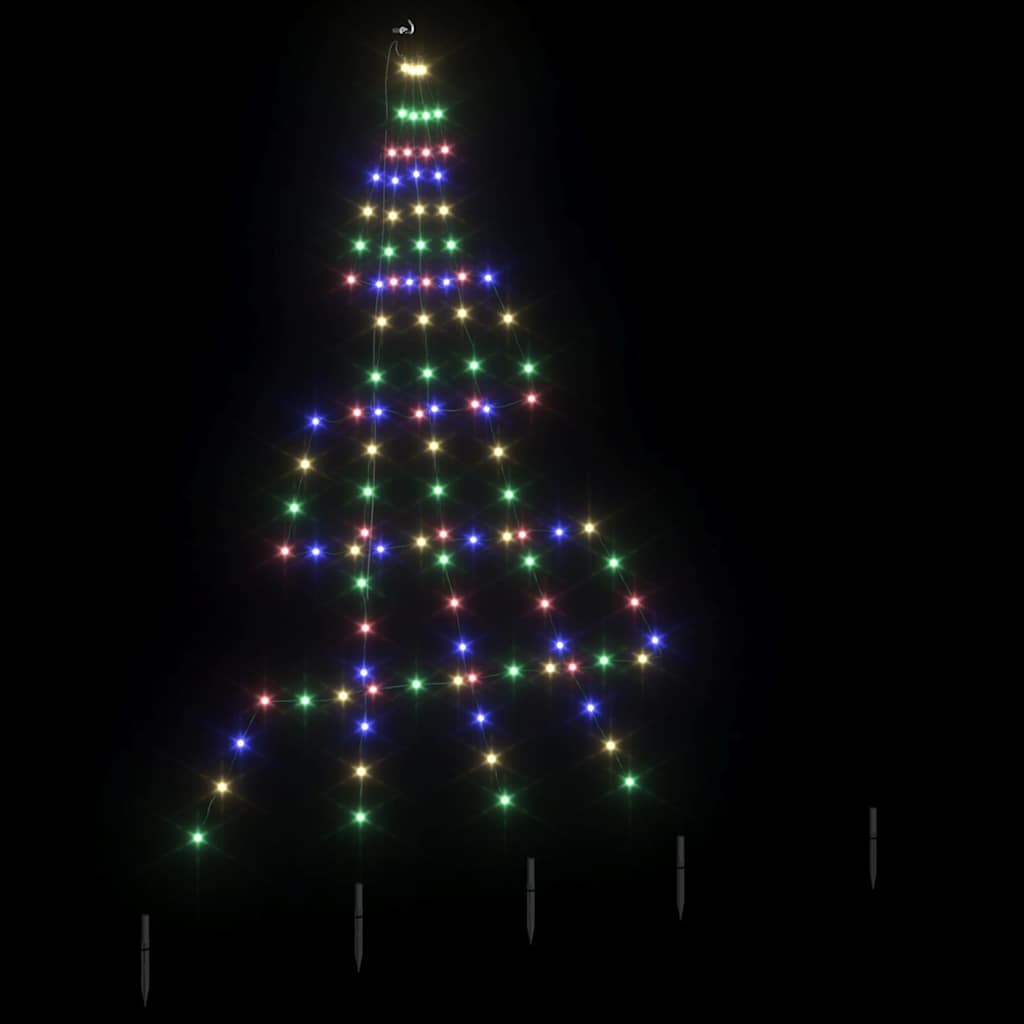 VidaXL LED Kerstboom met 112 LED Multikleur 182 cm Metaal