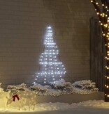 VidaXL LED Kerstboom met 112 LED met grondpennen Koudwit 182 cm Metaal