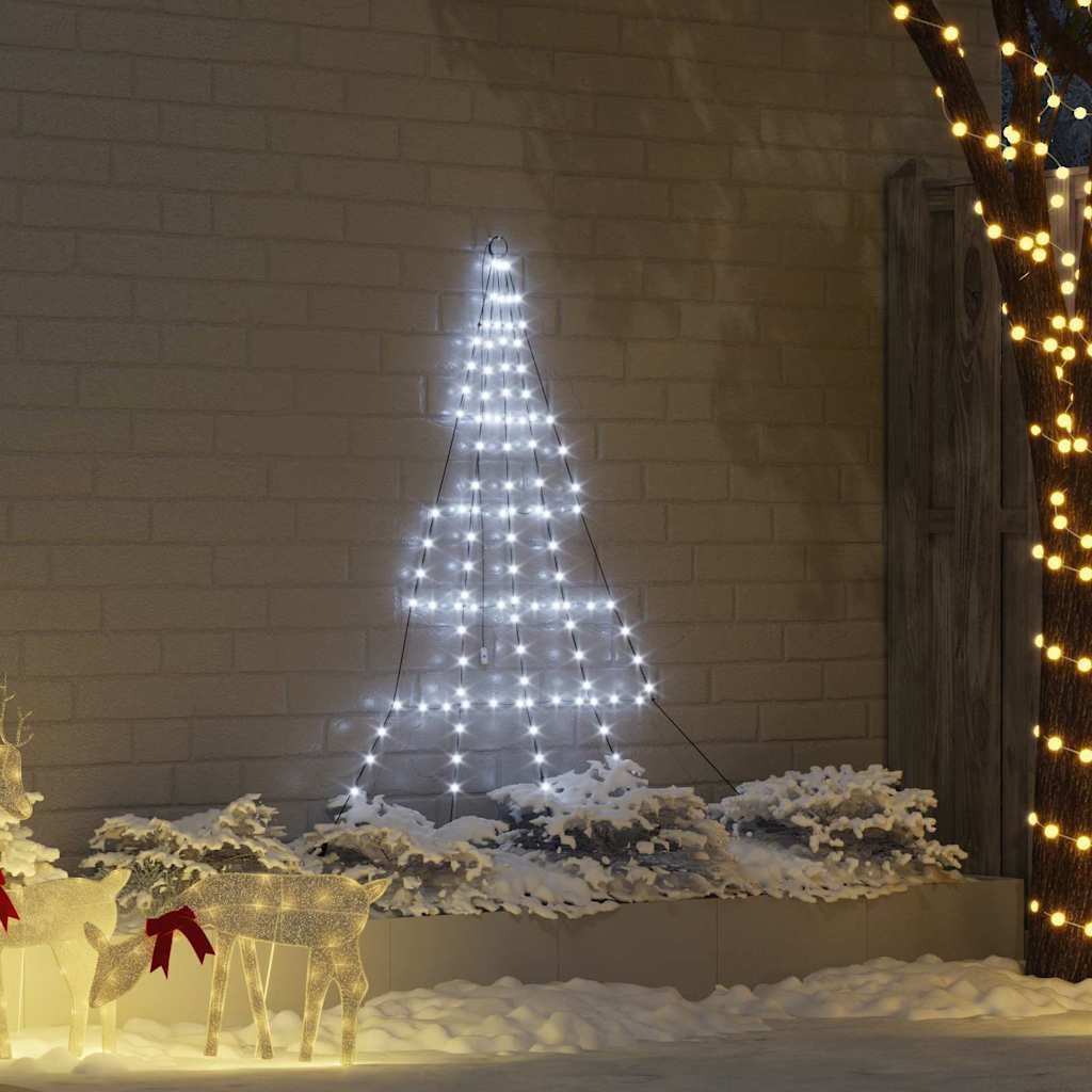 VidaXL LED Kerstboom met 112 LED met grondpennen Koudwit 182 cm Metaal