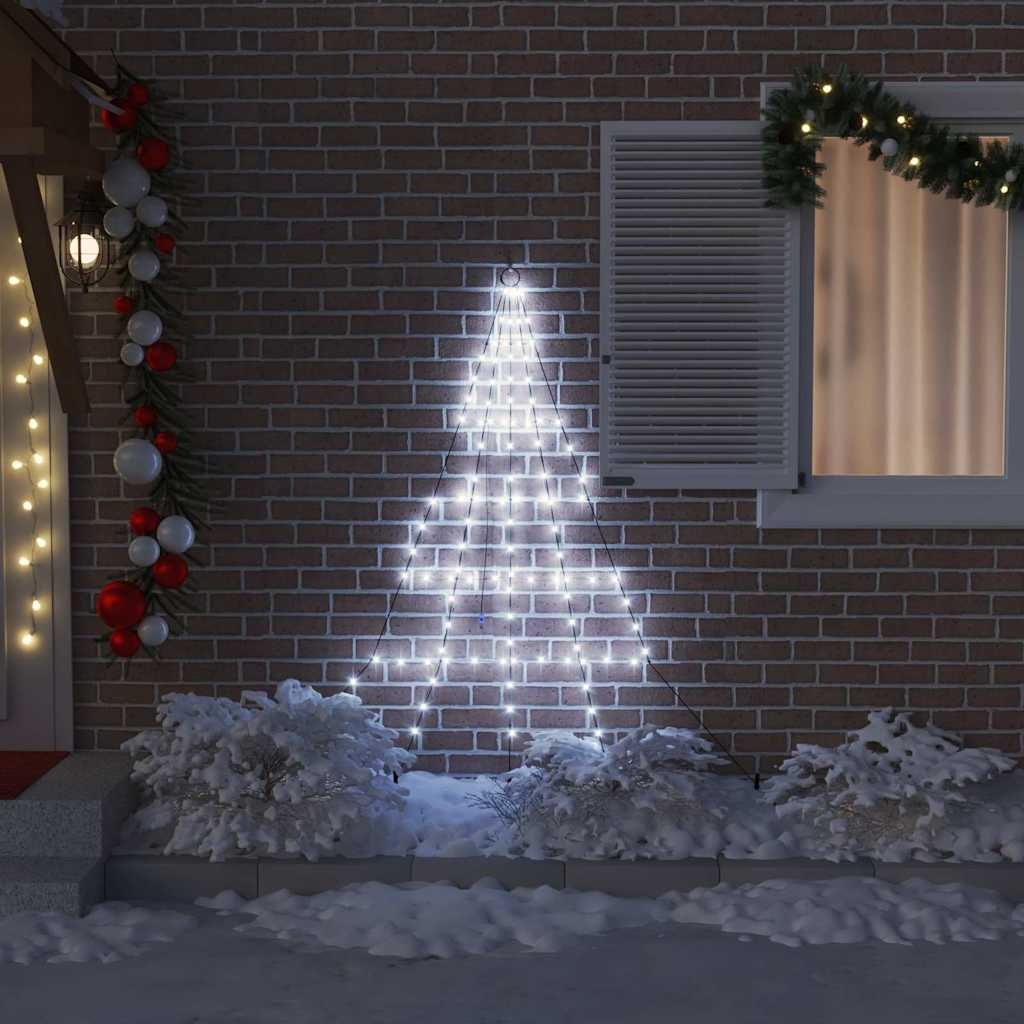VidaXL LED Kerstboom met 112 LED met grondpennen Koudwit 182 cm Metaal