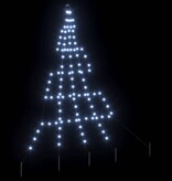 VidaXL LED Kerstboom met 112 LED met grondpennen Koudwit 182 cm Metaal