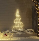 VidaXL LED Kerstboom met 112 LED met grondpennen Warmwit 182 cm Metaal