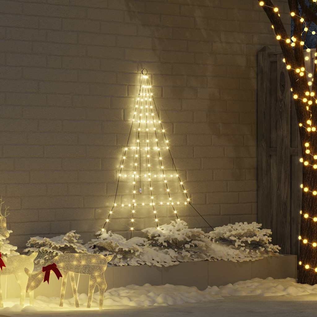 VidaXL LED Kerstboom met 112 LED met grondpennen Warmwit 182 cm Metaal