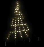 VidaXL LED Kerstboom met 112 LED met grondpennen Warmwit 182 cm Metaal