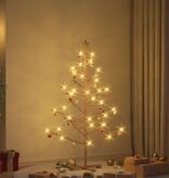 VidaXL Houten kerstboom met standaard Bruin 150 cm Massief grenenhout