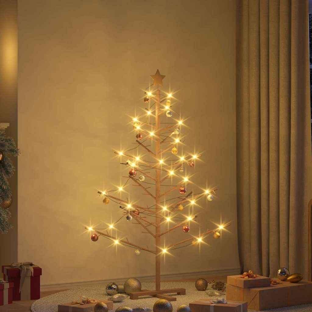 VidaXL Houten kerstboom met standaard Bruin 150 cm Massief grenenhout