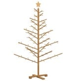 VidaXL Houten kerstboom met standaard Bruin 150 cm Massief grenenhout