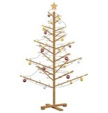 VidaXL Houten kerstboom met standaard Bruin 150 cm Massief grenenhout