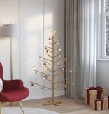 VidaXL Houten kerstboom met standaard Bruin 150 cm Massief grenenhout