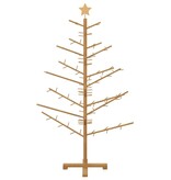 VidaXL Houten kerstboom met standaard Bruin 150 cm Massief grenenhout