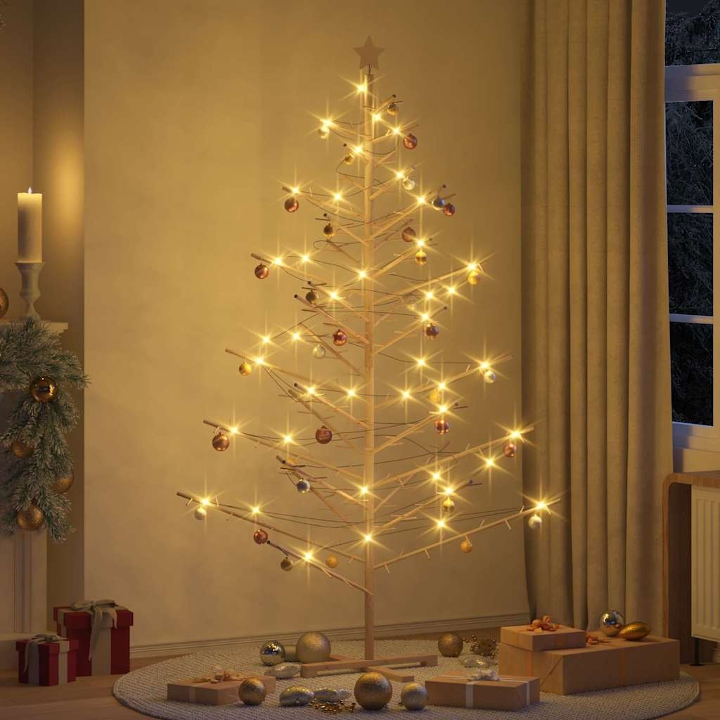 VidaXL Houten kerstboom Naturel 210 cm Massief grenenhout