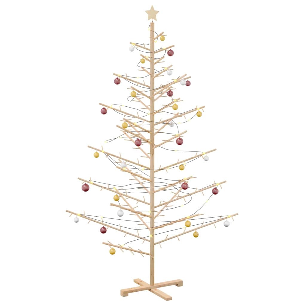 VidaXL Houten kerstboom Naturel 210 cm Massief grenenhout