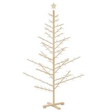 VidaXL Houten kerstboom Naturel 180 cm Massief grenenhout