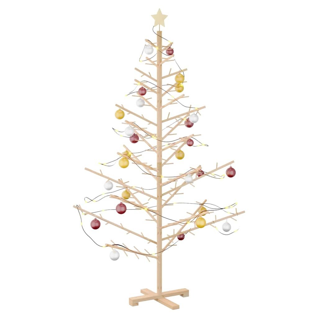 VidaXL Houten kerstboom Naturel 180 cm Massief grenenhout
