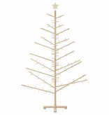 VidaXL Houten kerstboom Naturel 180 cm Massief grenenhout