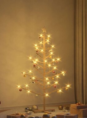 VidaXL Houten kerstboom Naturel 150 cm Massief grenenhout