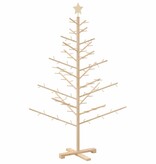 VidaXL Houten kerstboom Naturel 150 cm Massief grenenhout