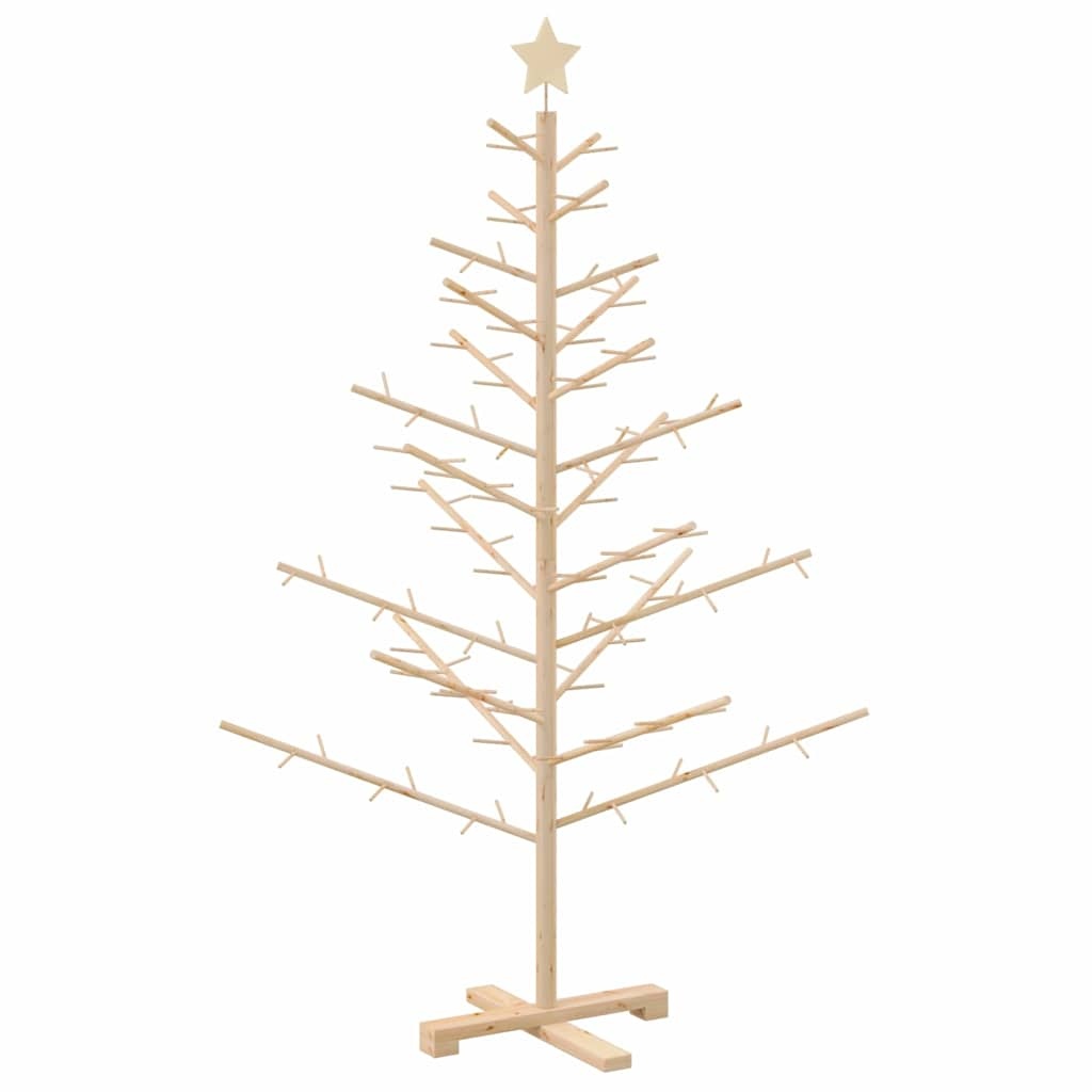 VidaXL Houten kerstboom Naturel 150 cm Massief grenenhout