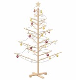 VidaXL Houten kerstboom Naturel 150 cm Massief grenenhout