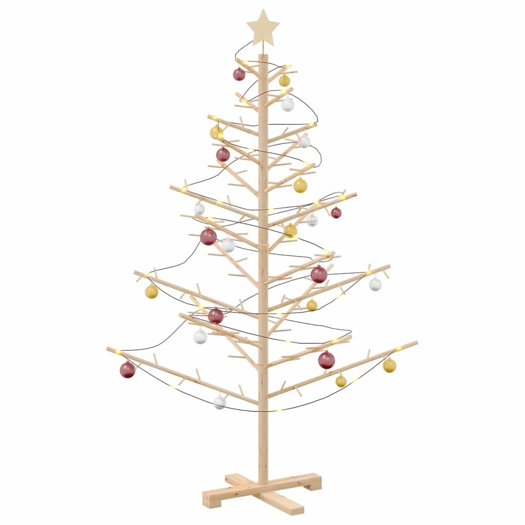 VidaXL Houten kerstboom Naturel 150 cm Massief grenenhout