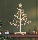 VidaXL Houten kerstboom met standaard Naturel 75 cm Massief grenenhout