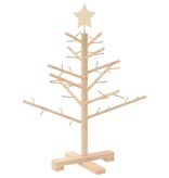 VidaXL Houten kerstboom met standaard Naturel 75 cm Massief grenenhout