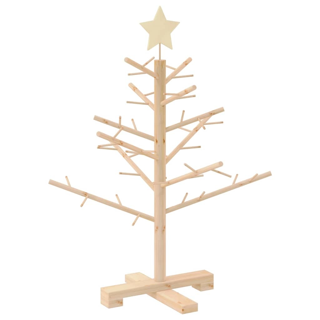 VidaXL Houten kerstboom met standaard Naturel 75 cm Massief grenenhout