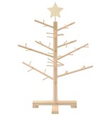 VidaXL Houten kerstboom met standaard Naturel 75 cm Massief grenenhout