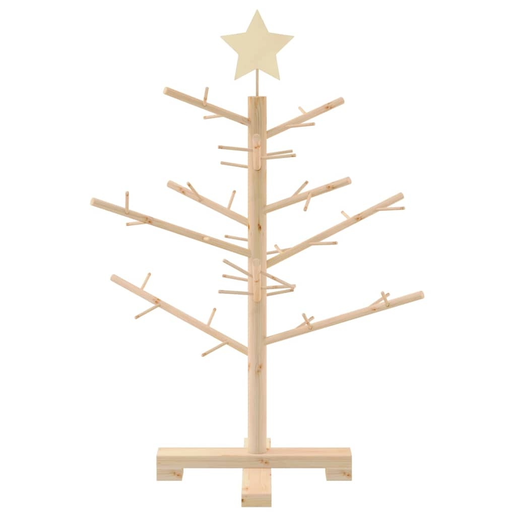 VidaXL Houten kerstboom met standaard Naturel 75 cm Massief grenenhout