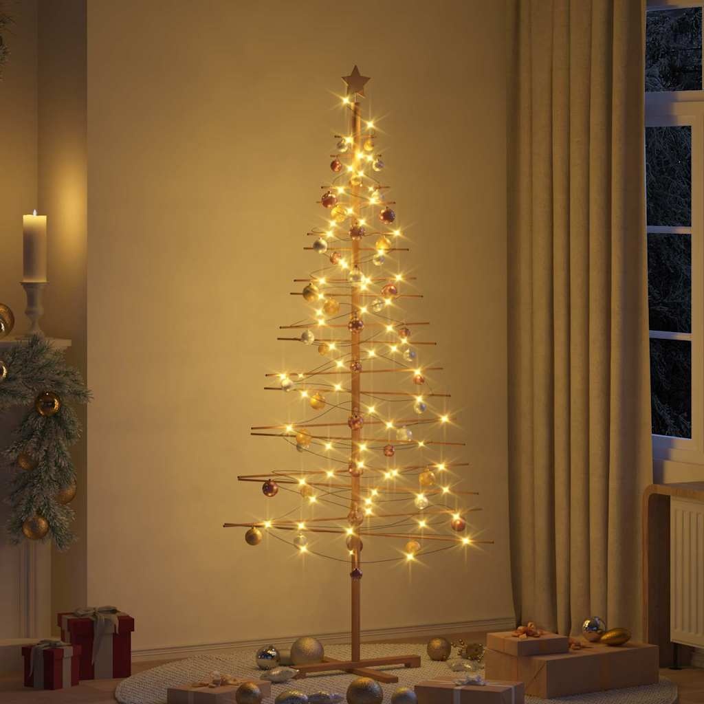 VidaXL Houten kerstboom met standaard Bruin 210 cm Bamboe