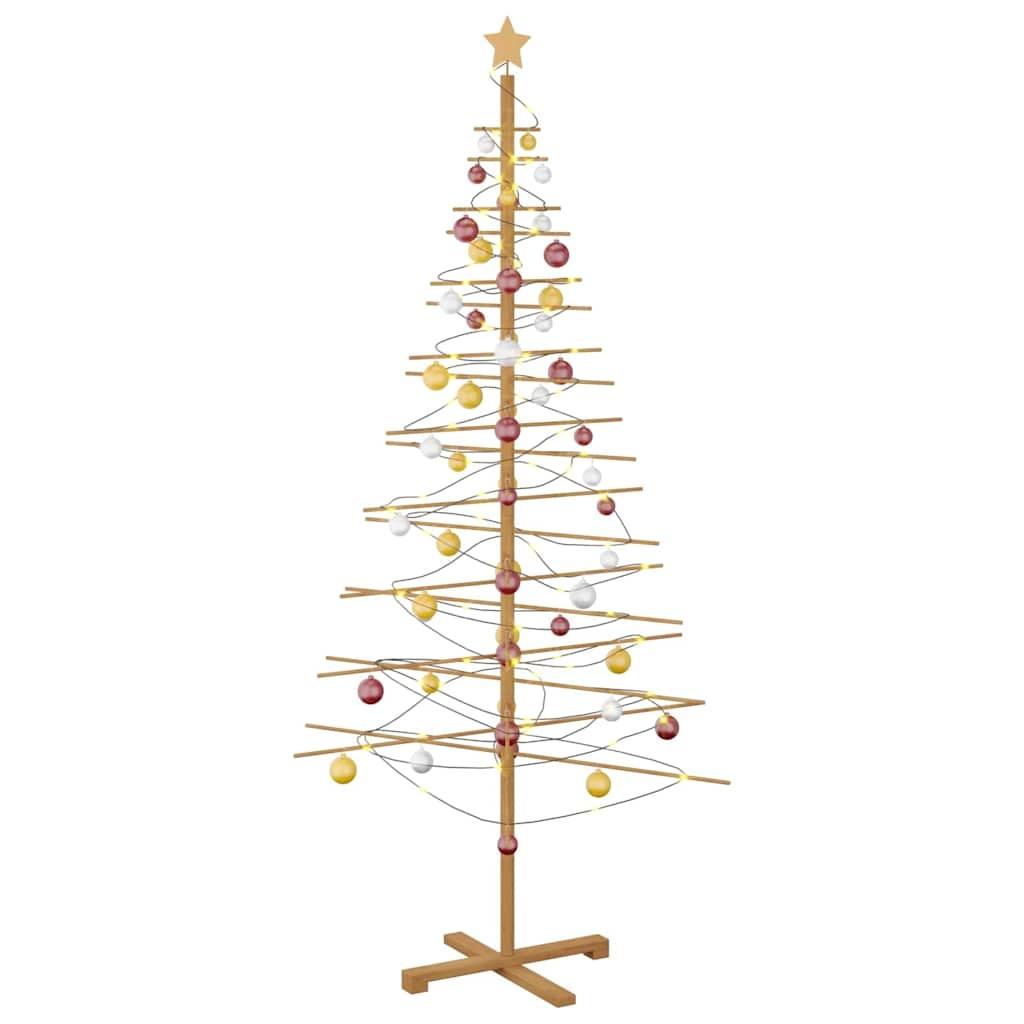 VidaXL Houten kerstboom met standaard Bruin 210 cm Bamboe