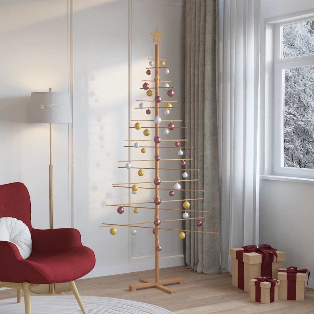 VidaXL Houten kerstboom met standaard Bruin 210 cm Bamboe