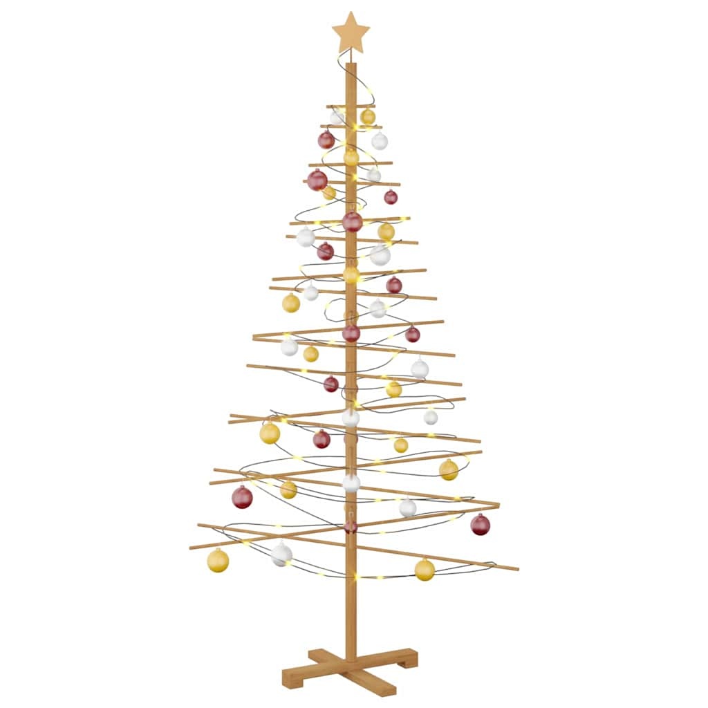VidaXL Houten kerstboom met standaard Bruin 180 cm Bamboe