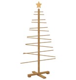 VidaXL Houten kerstboom met standaard Bruin 125 cm Bamboe