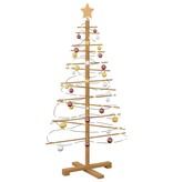 VidaXL Houten kerstboom met standaard Bruin 125 cm Bamboe
