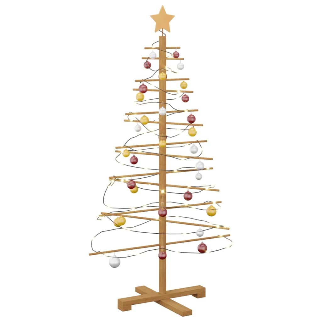 VidaXL Houten kerstboom met standaard Bruin 125 cm Bamboe
