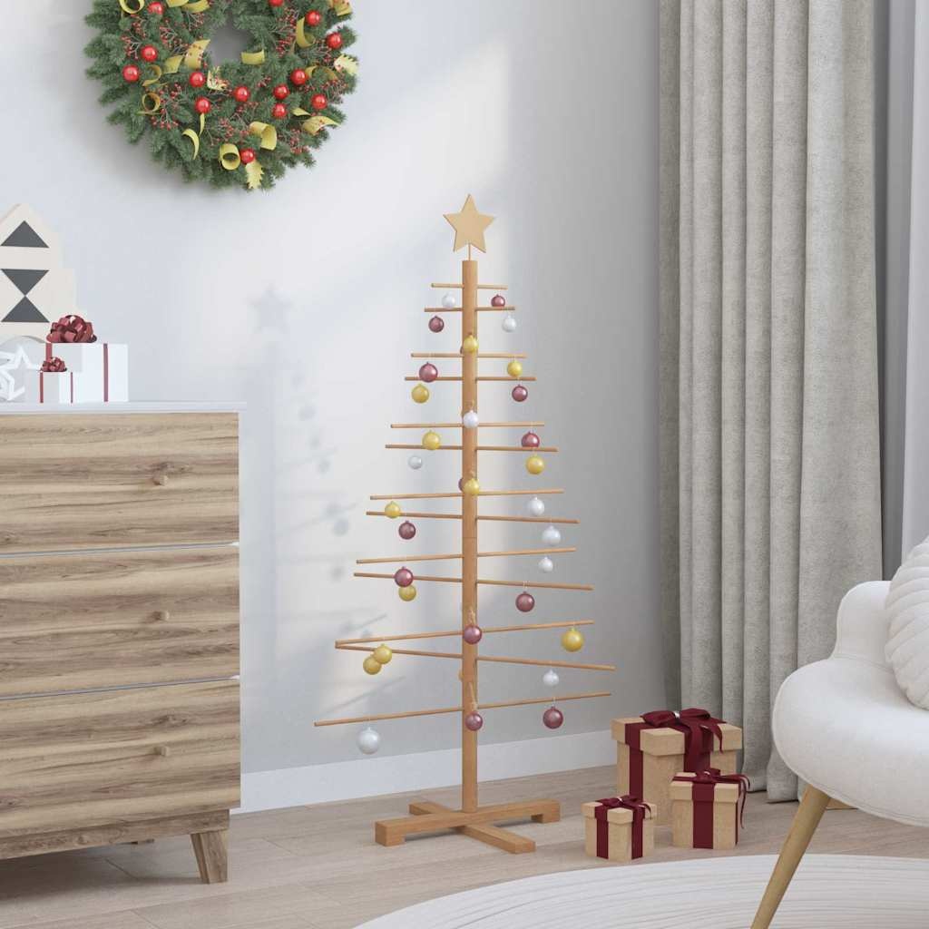 VidaXL Houten kerstboom met standaard Bruin 125 cm Bamboe