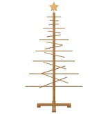 VidaXL Houten kerstboom met standaard Bruin 125 cm Bamboe