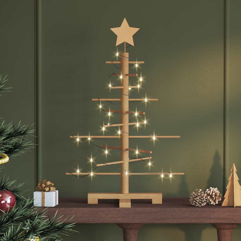VidaXL Houten kerstboom met standaard Bruin 75 cm Bamboe