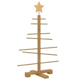 VidaXL Houten kerstboom met standaard Bruin 75 cm Bamboe