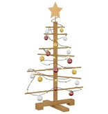 VidaXL Houten kerstboom met standaard Bruin 75 cm Bamboe