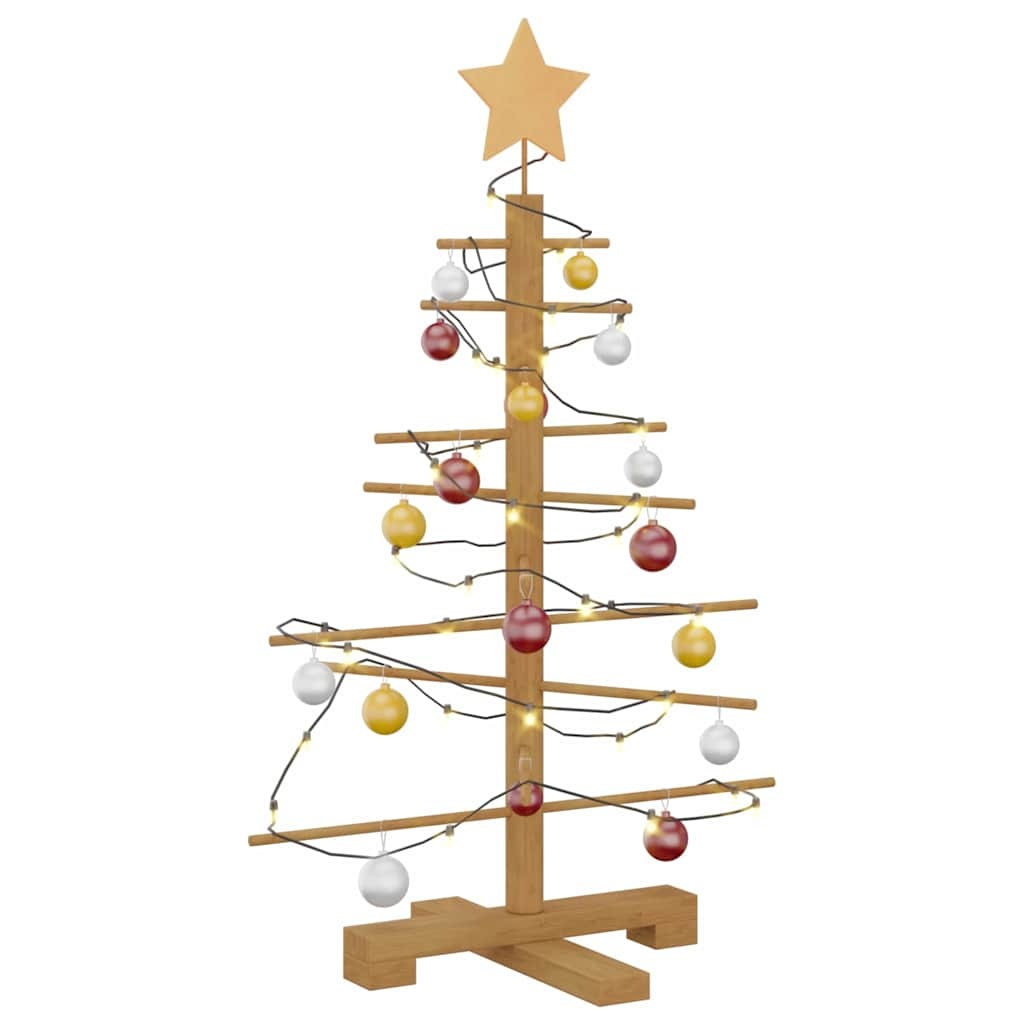 VidaXL Houten kerstboom met standaard Bruin 75 cm Bamboe