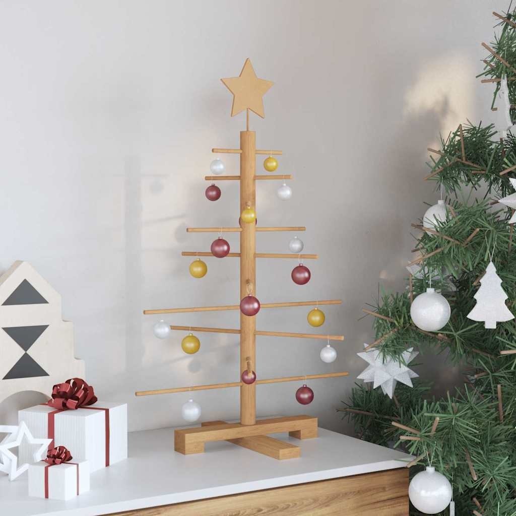 VidaXL Houten kerstboom met standaard Bruin 75 cm Bamboe