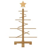 VidaXL Houten kerstboom met standaard Bruin 75 cm Bamboe