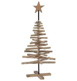 VidaXL Kerstboom met standaard Bruin 120 cm Massief teakhout