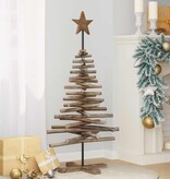 VidaXL Kerstboom met standaard Bruin 120 cm Massief teakhout